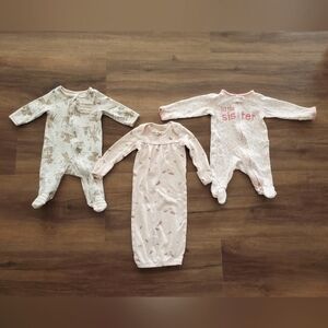 🌸Baby Girl Disney Bambi Dragonfly Little Sister Gown/Pajamas SIZE: Newborn